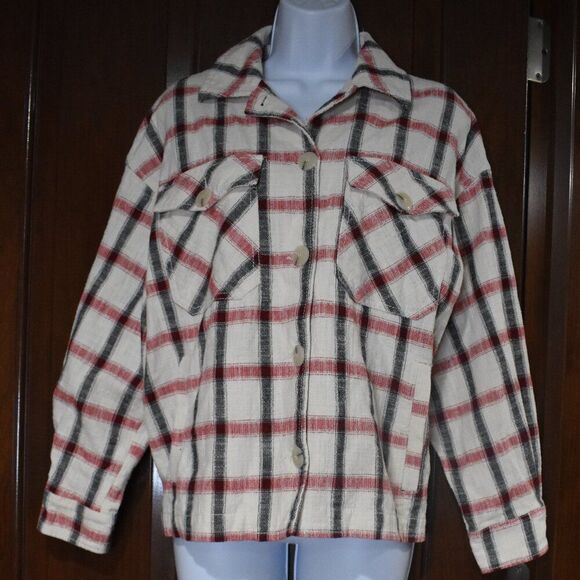 Zara Plaid Oversized Boxy Shirt Jacket Women’s Small Italian Fabric Shacket - Picture 13 of 14